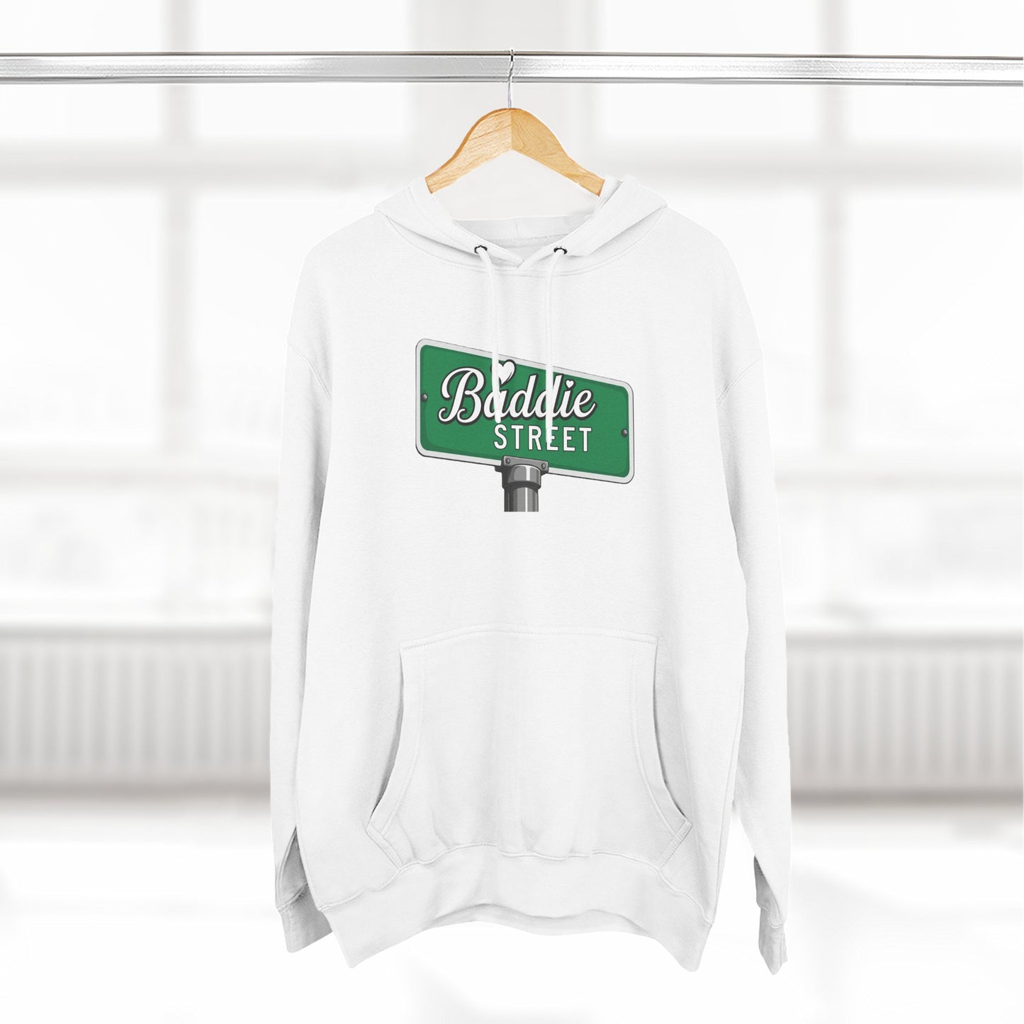"Baddie Street" Bold Street Sign Fleece Hoodie