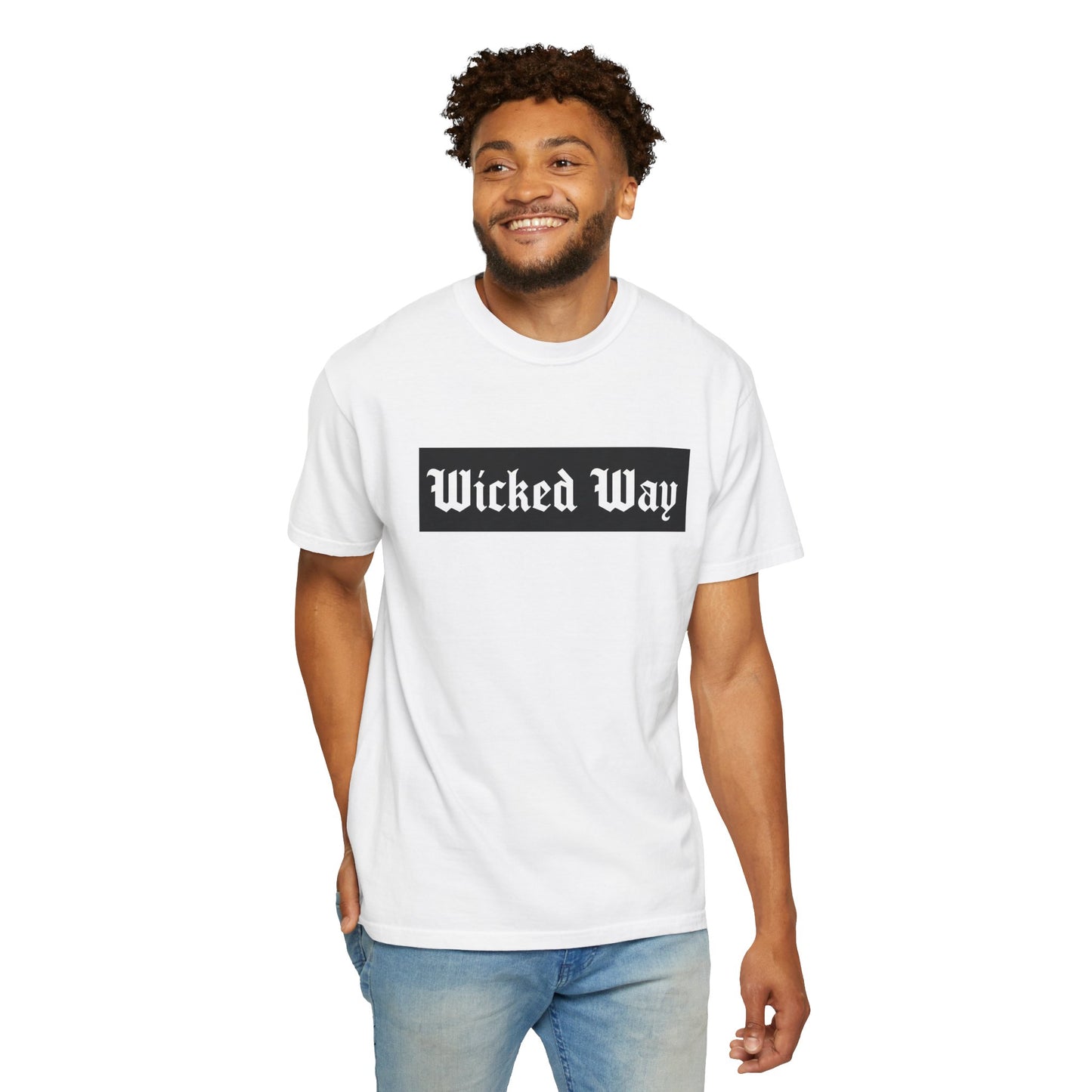 "Wicked Way" Block Gothic Lettering T-shirt