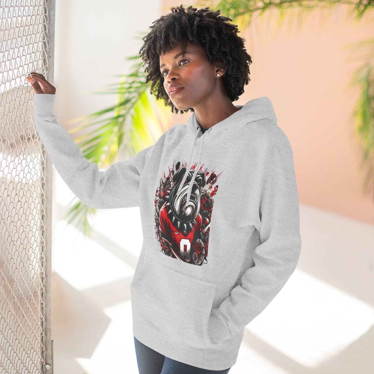 'Georgia Bulldog Cool Portrait' Three-Panel Fleece Hoodie
