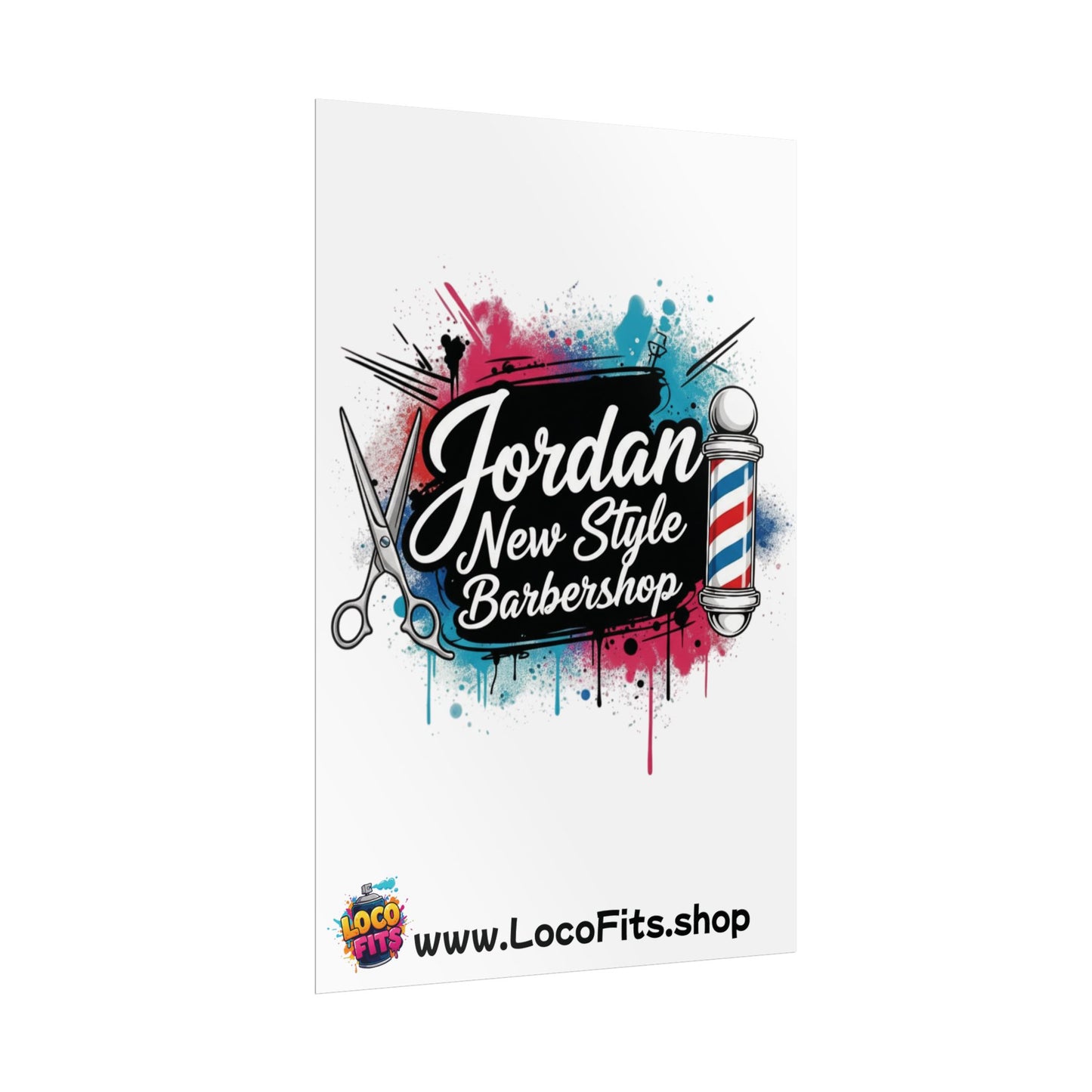 Jordan New Style Barbershop Alternative Logo V2 Poster
