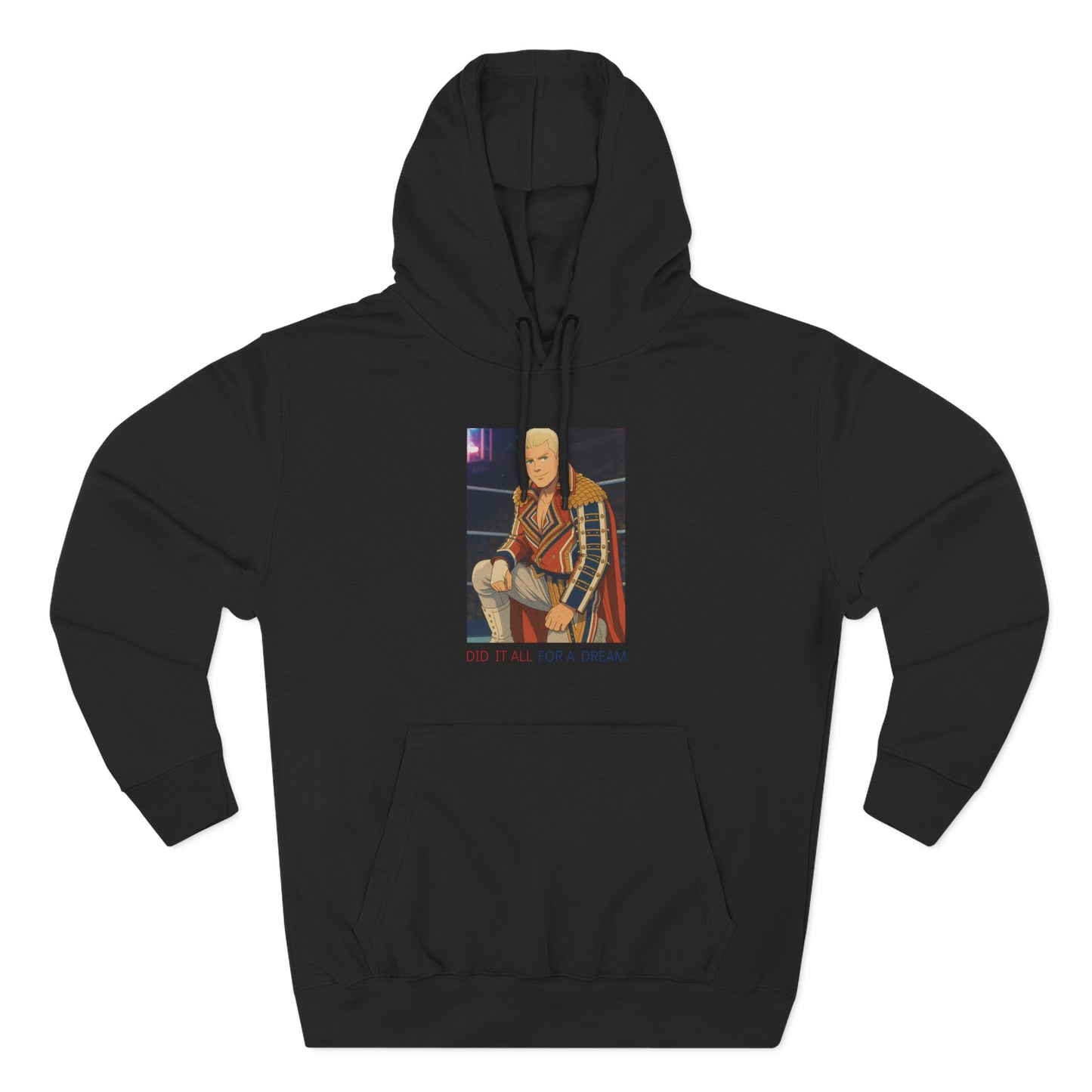 Loco Fits Anime Wrestling 'Did it All for a Dream' Three-Panel Fleece Hoodie