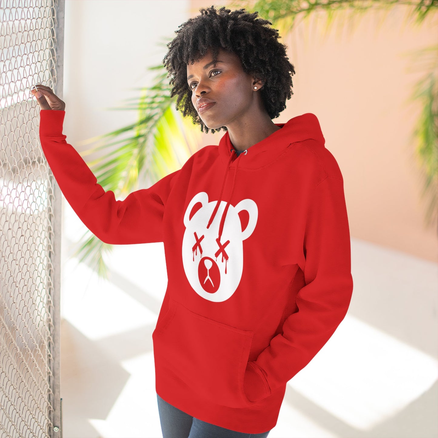 "Wicked Way" Dead Bear Head Solo White Logo Hoodie