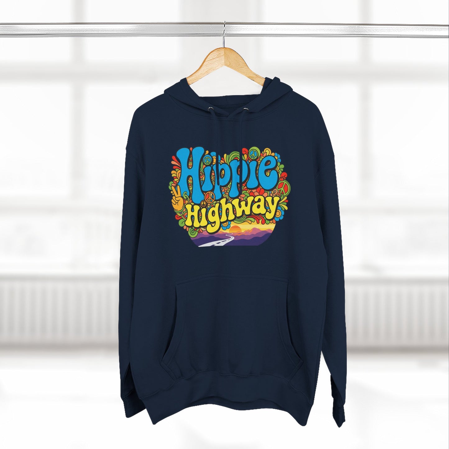 "Hippie Highway" Open Mind Open Road Fleece Hoodie