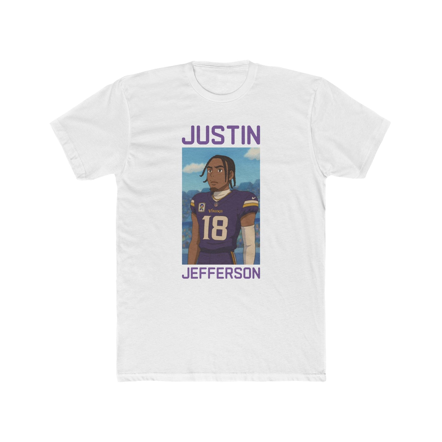 Anime Football 'Justin Jefferson' Cotton Crew Tee