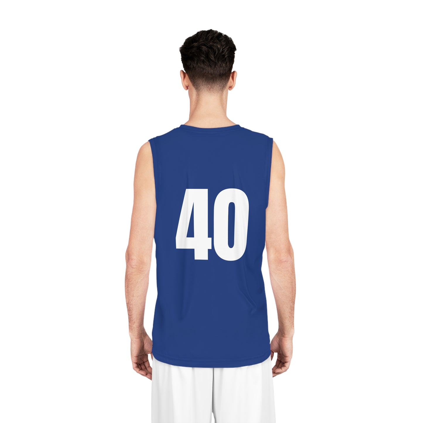 Blue "Hustler Ave" #40 Diamond Status Alt. Basketball Jersey