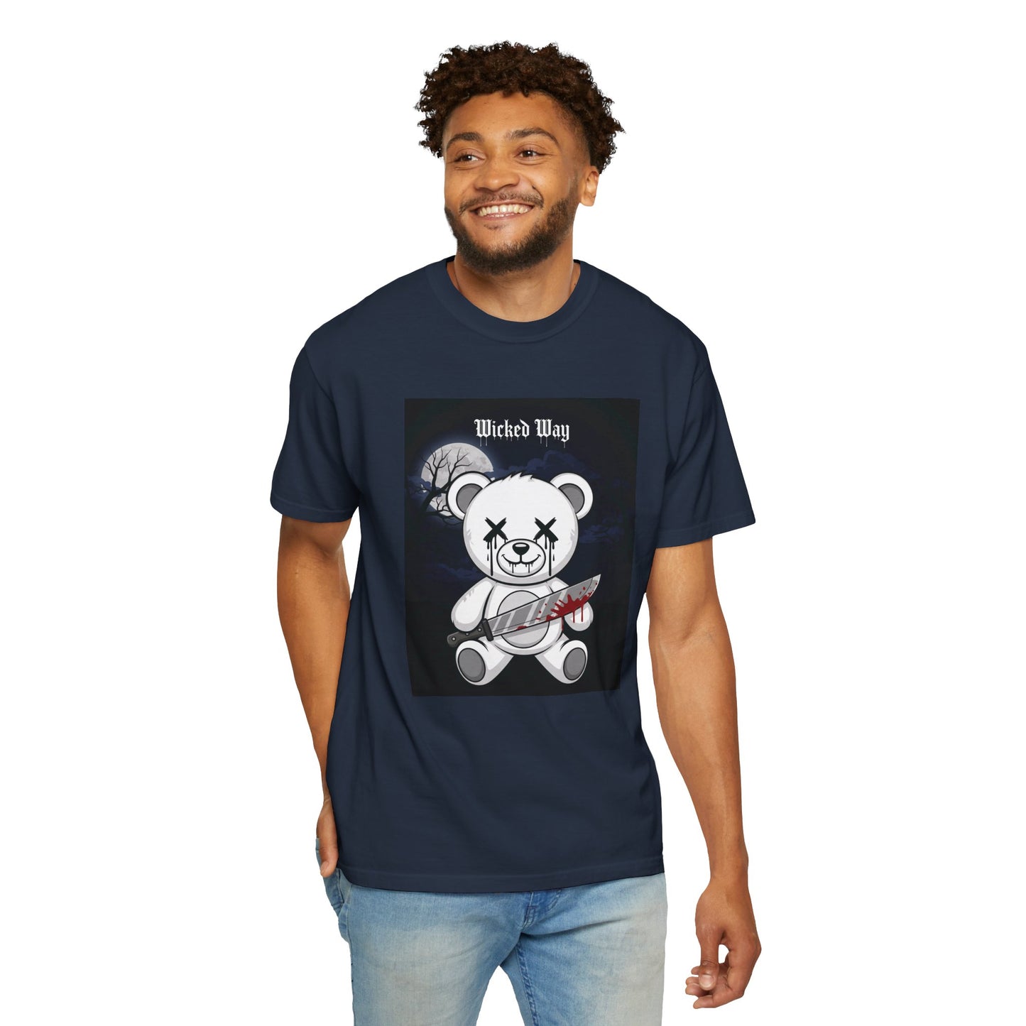 Limited Edition "Wicked Way" Machete 'Midnight' Block Teddy Graphic T-Shirt