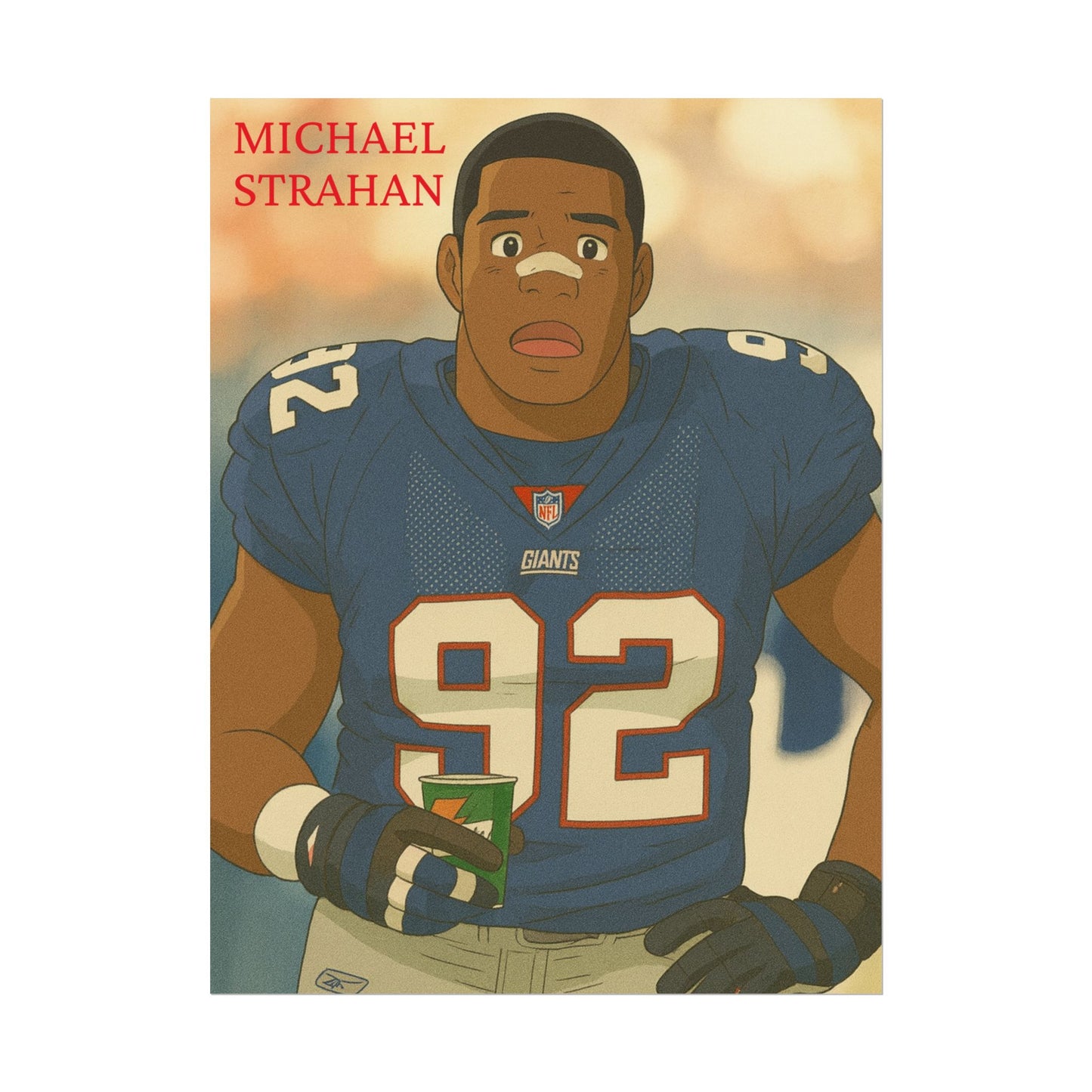 Loco Fits Anime Football 'Michael Strahan' Poster