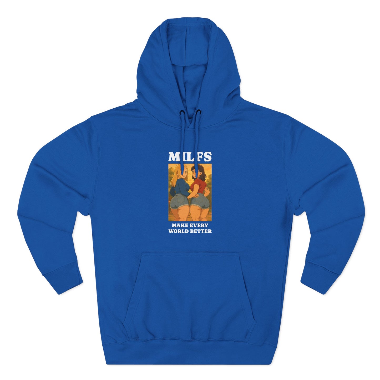Loco Fits Anime Girls 'MILFS Make Every World Better' Three-Panel Fleece Hoodie