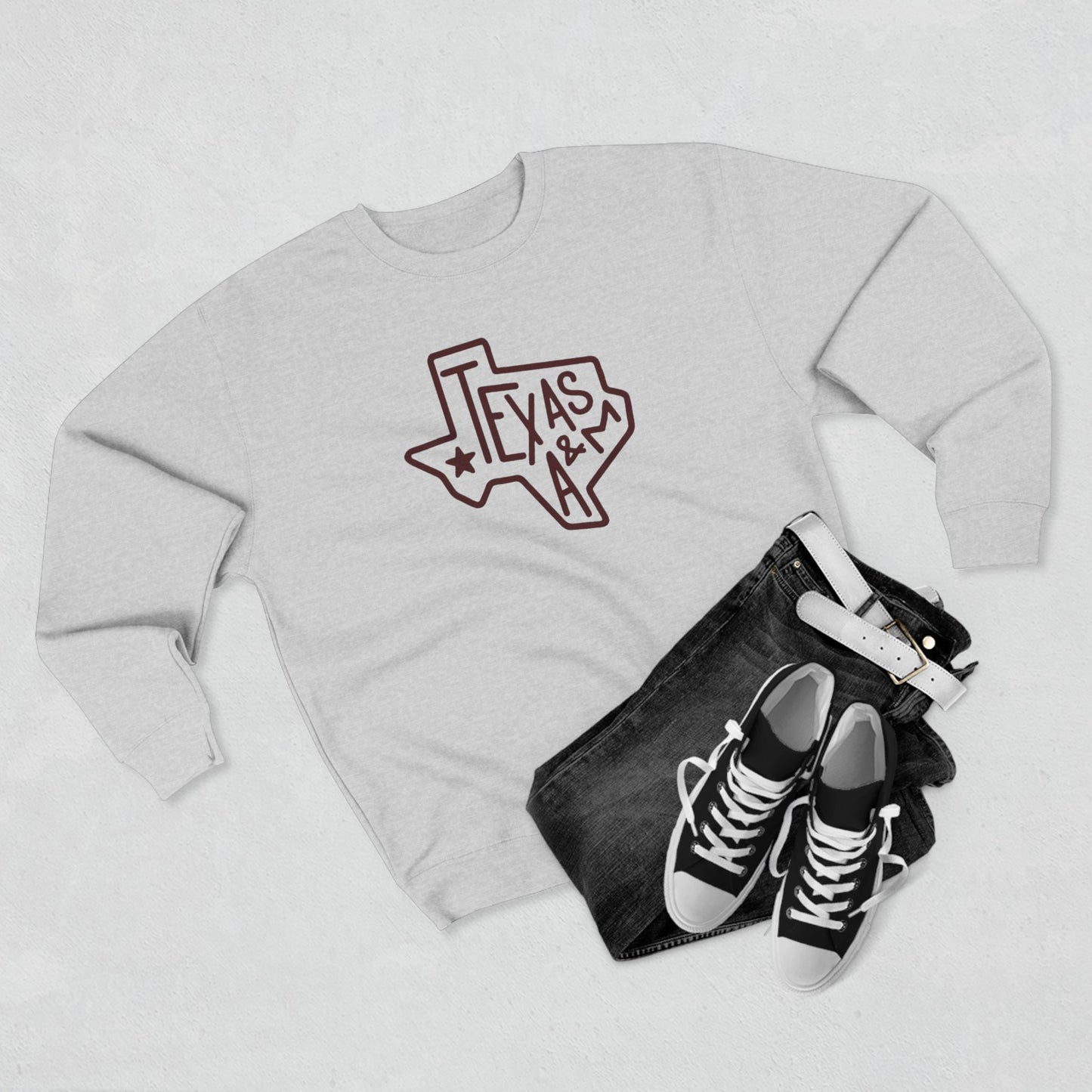 'Texas A&M State of Texas' Cotton Crewneck Sweatshirt