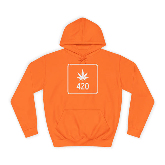 "Hippe Highway" 420 Pot Leaf Sign College Hoodie