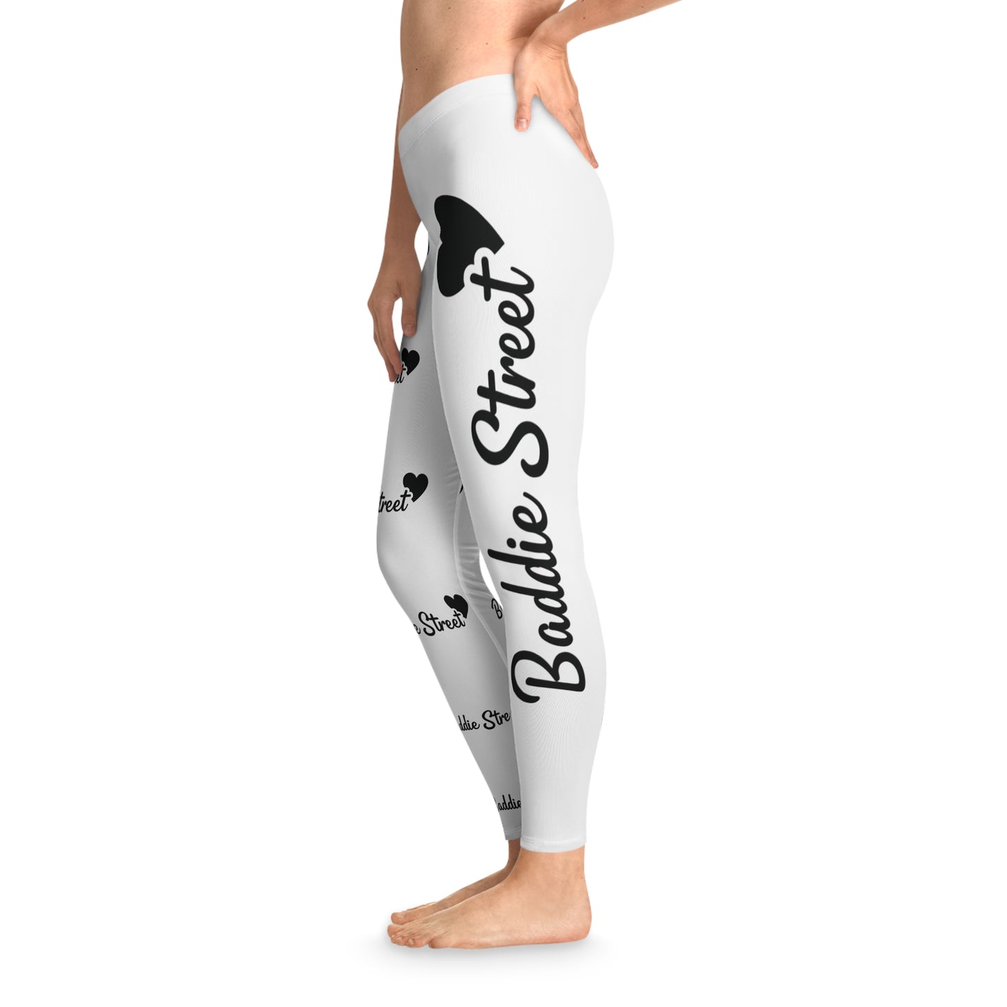 "Baddie Street" Script Heart V1 Stretchy Leggings Active Fitness Wear