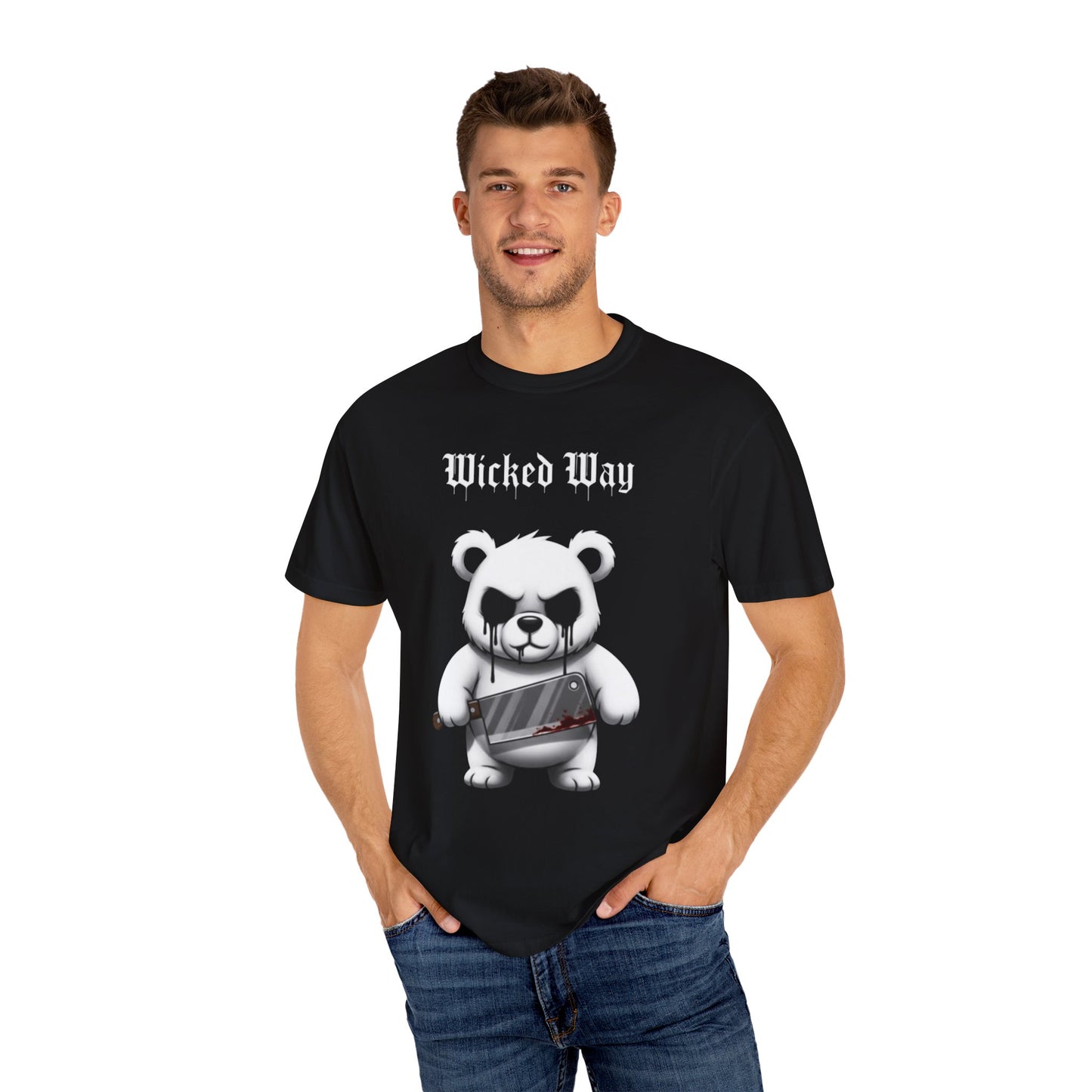 Limited Edition "Wicked Way" Butcher Knife Bear Graphic T-Shirt