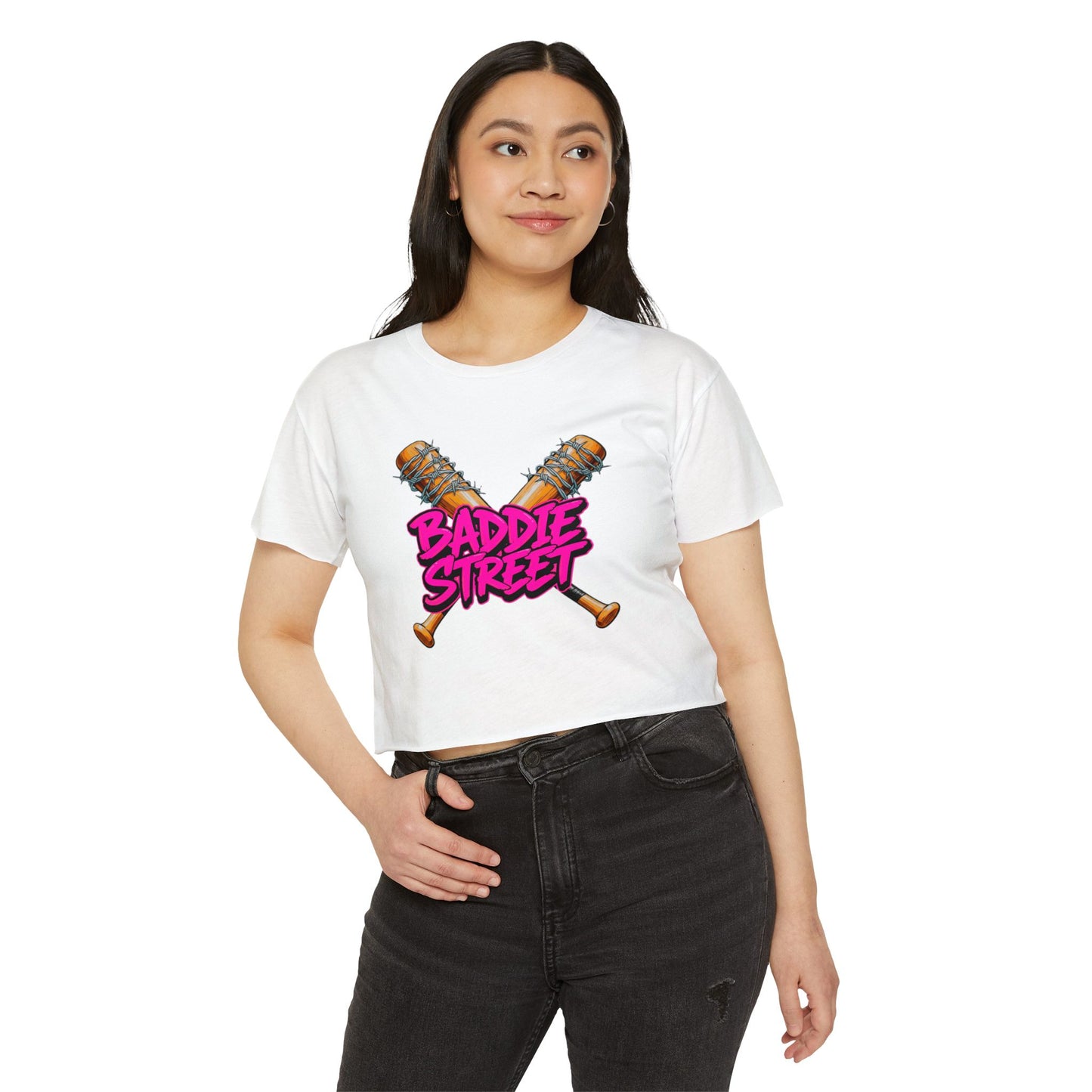 "Baddie Street" Baddie Bat V4 Women's Crop Top