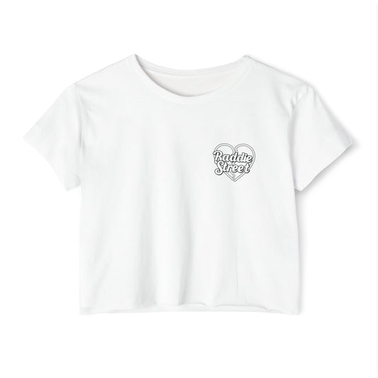"Baddie Street" Broken Heart Pocket Logo Women's Crop Top