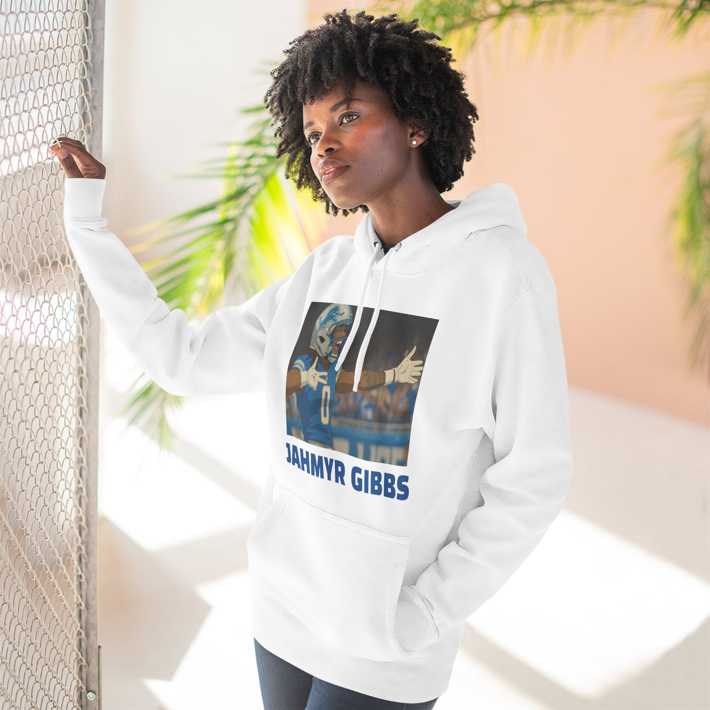Anime Football 'Jahmyr Gibbs' Three-Panel Fleece Hoodie