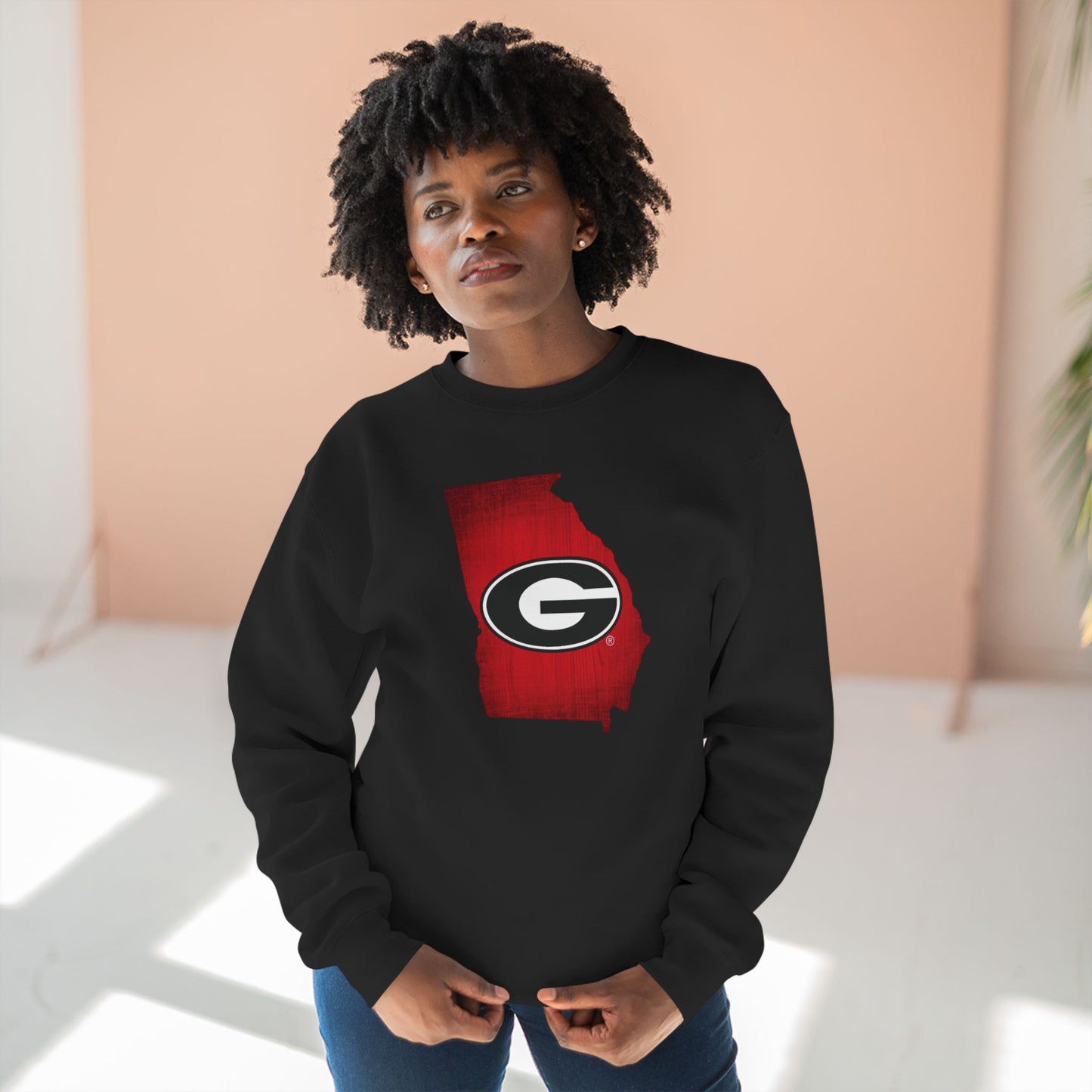 'Georgia Bulldogs State of Georgia' Cotton Crewneck Sweatshirt