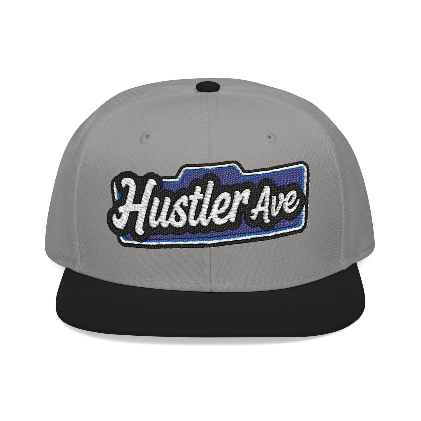"Hustler Ave" Blue Logo Snapback Hat