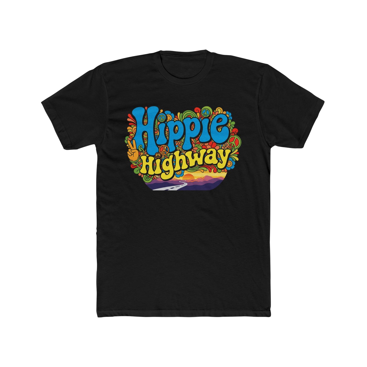"Hippie Highway" Open Mind Open Road Cotton Crew Tee