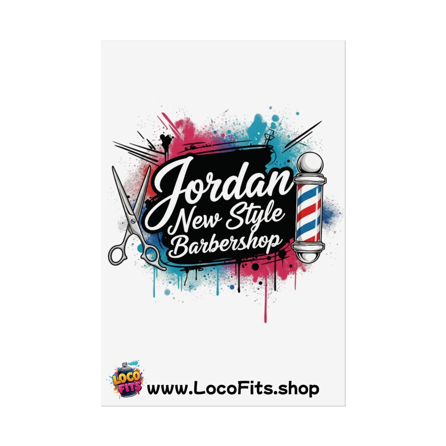 Jordan New Style Barbershop Alternative Logo V2 Poster