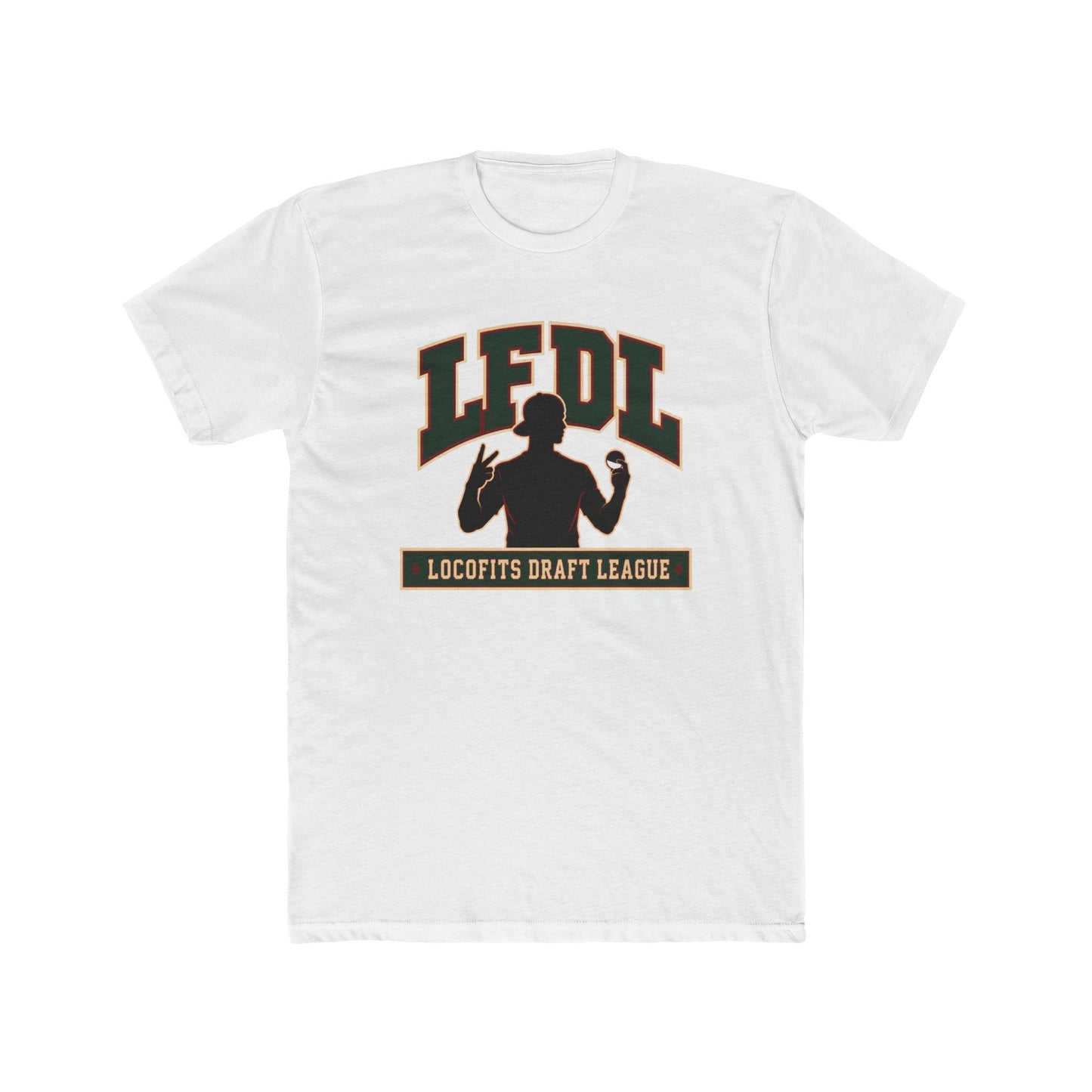 LocoFits Draft League RI Portrait Silhouette Logo Cotton Crew Tee