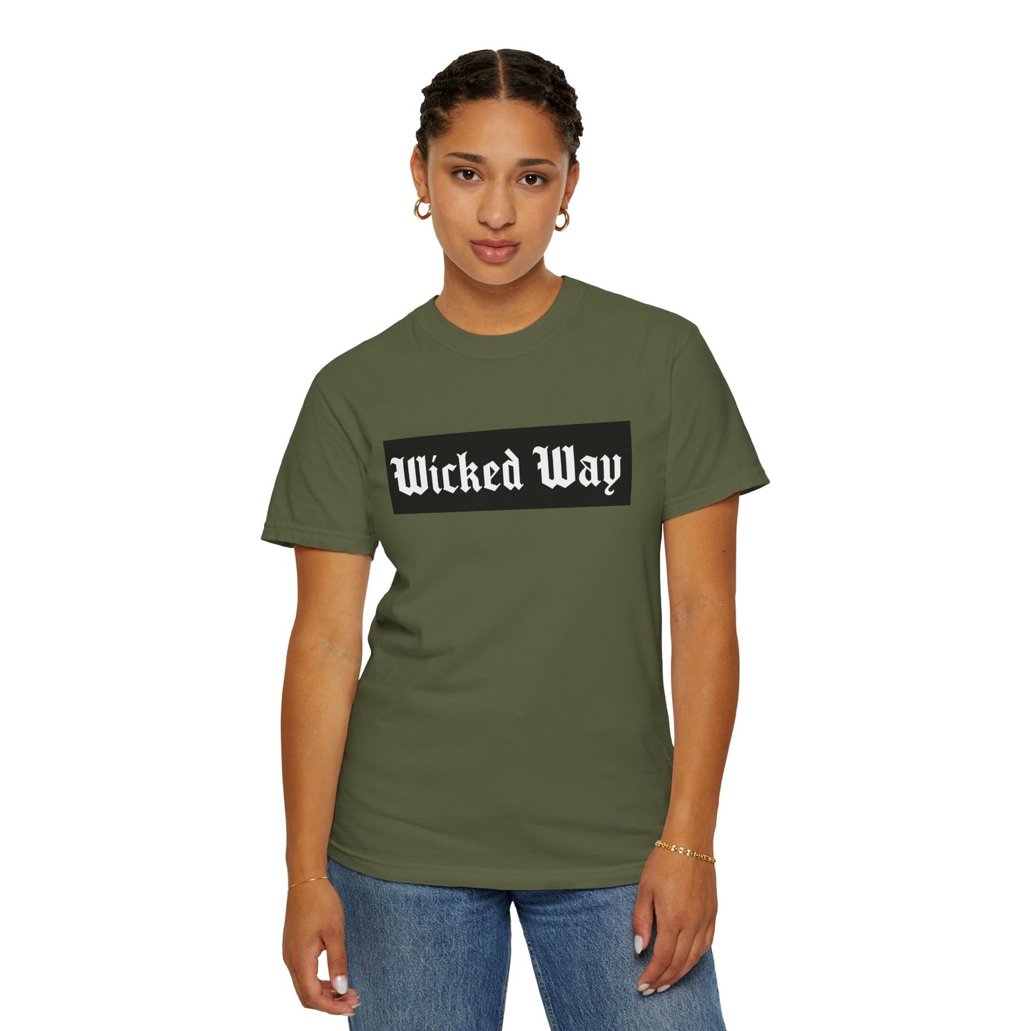 "Wicked Way" Block Gothic Lettering T-shirt