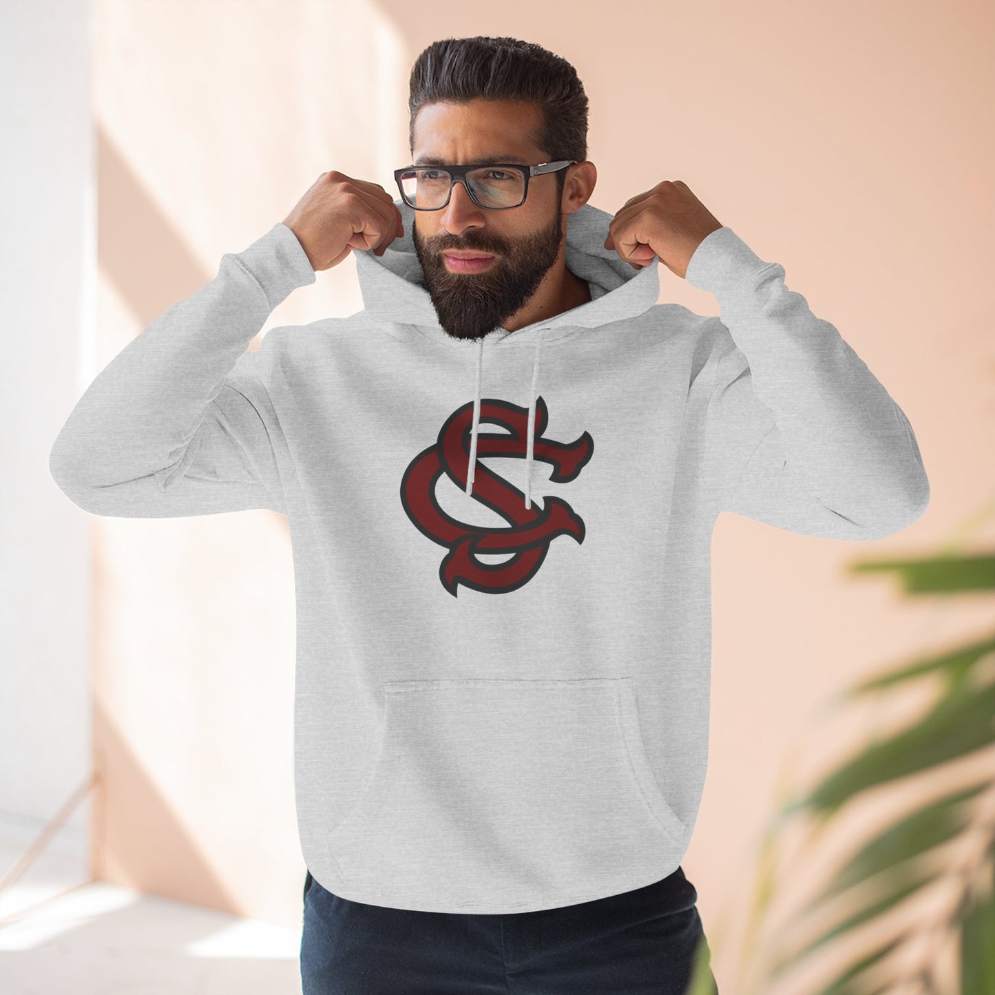 'South Carolina SC' Three-Panel Fleece Hoodie