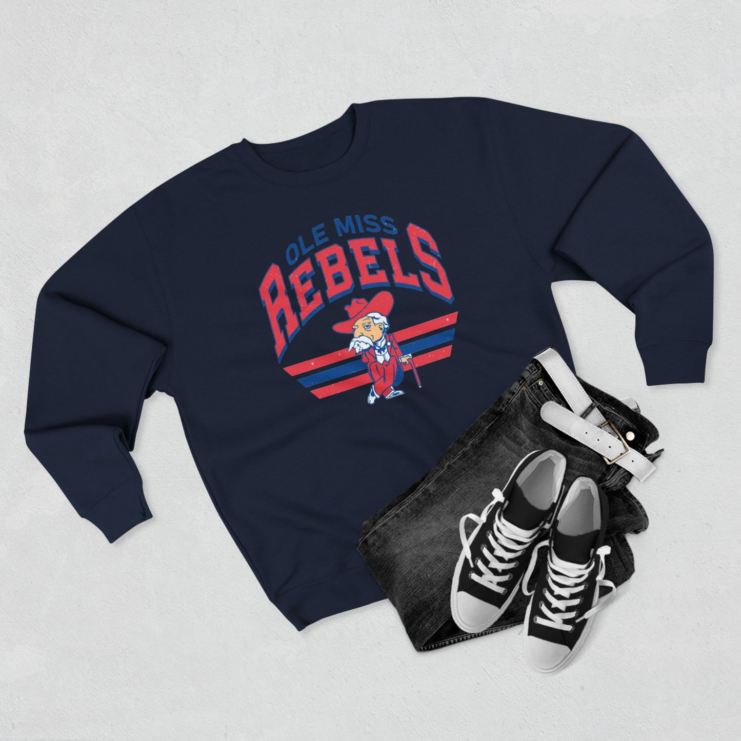 'Ole Miss Rebels Colonel Reb' Cotton Crewneck Sweatshirt