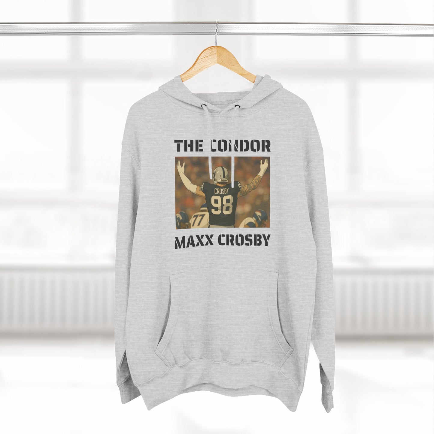 Anime Football 'The Condor Maxx Crosby' Three-Panel Fleece Hoodie