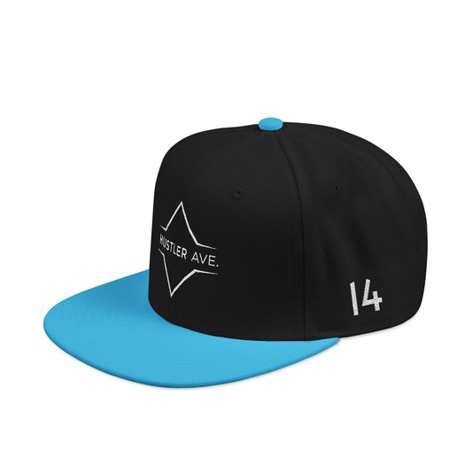 Teal & Black "Hustler Ave" #14 Avalanche Motion Alt. Snapback Hat