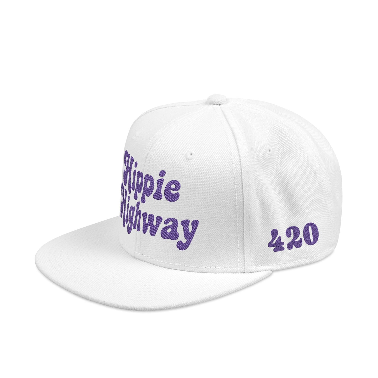 White "Hippie Highway" #420 Purple Haze Bus Snapback Cap