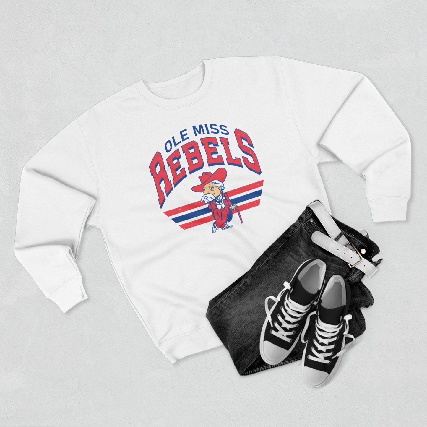 'Ole Miss Rebels Colonel Reb' Cotton Crewneck Sweatshirt