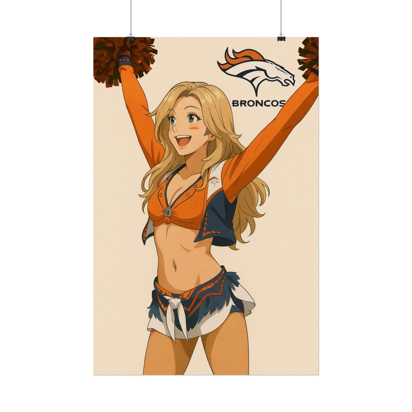 Loco Fits Anime Girls 'Broncos Cheerleader 1' Poster