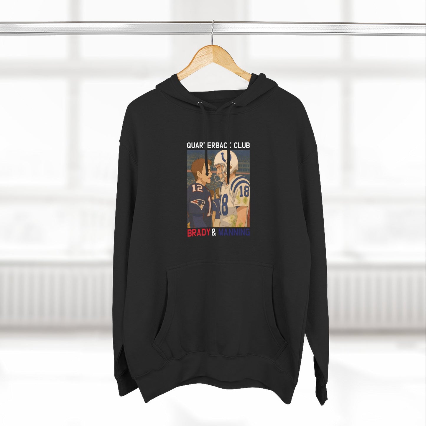 Anime Football 'Quarterback Club Brady & Manning' Three-Panel Fleece Hoodie