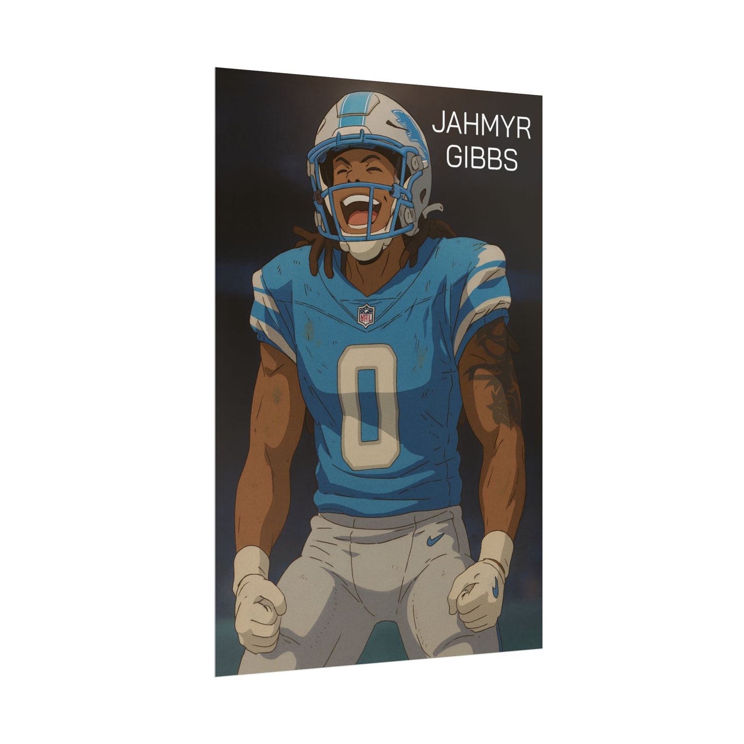 Loco Fits Anime Football 'Jahmyr Gibbs' Poster