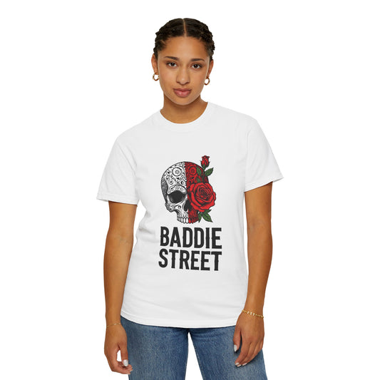 "Baddie Street" Dying Love Skull & Rose Logo T-Shirt