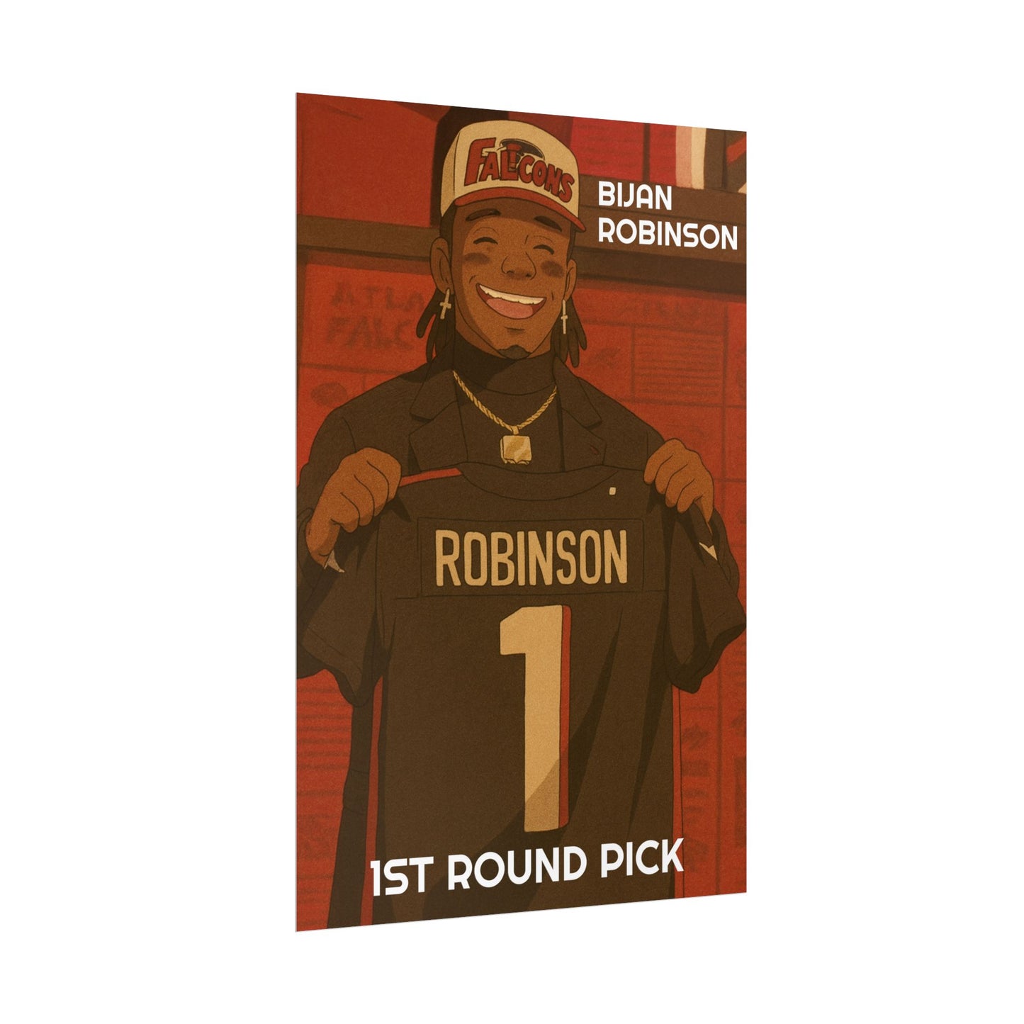 Loco Fits Anime Football '1st Round Pick Bijan Robinson' Poster