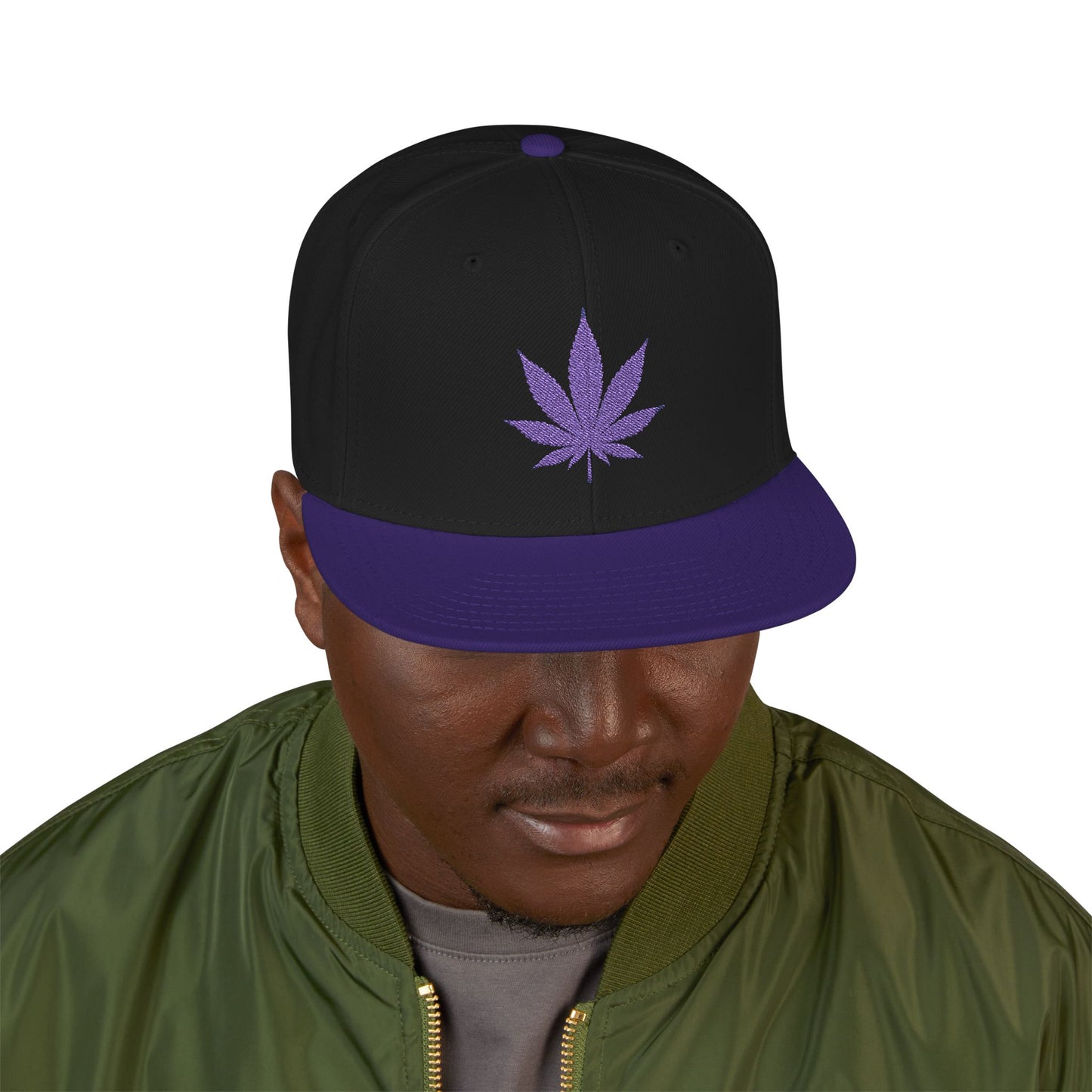 "Hippie Highway" 420 Purple Pot Leaf Snapback Hat