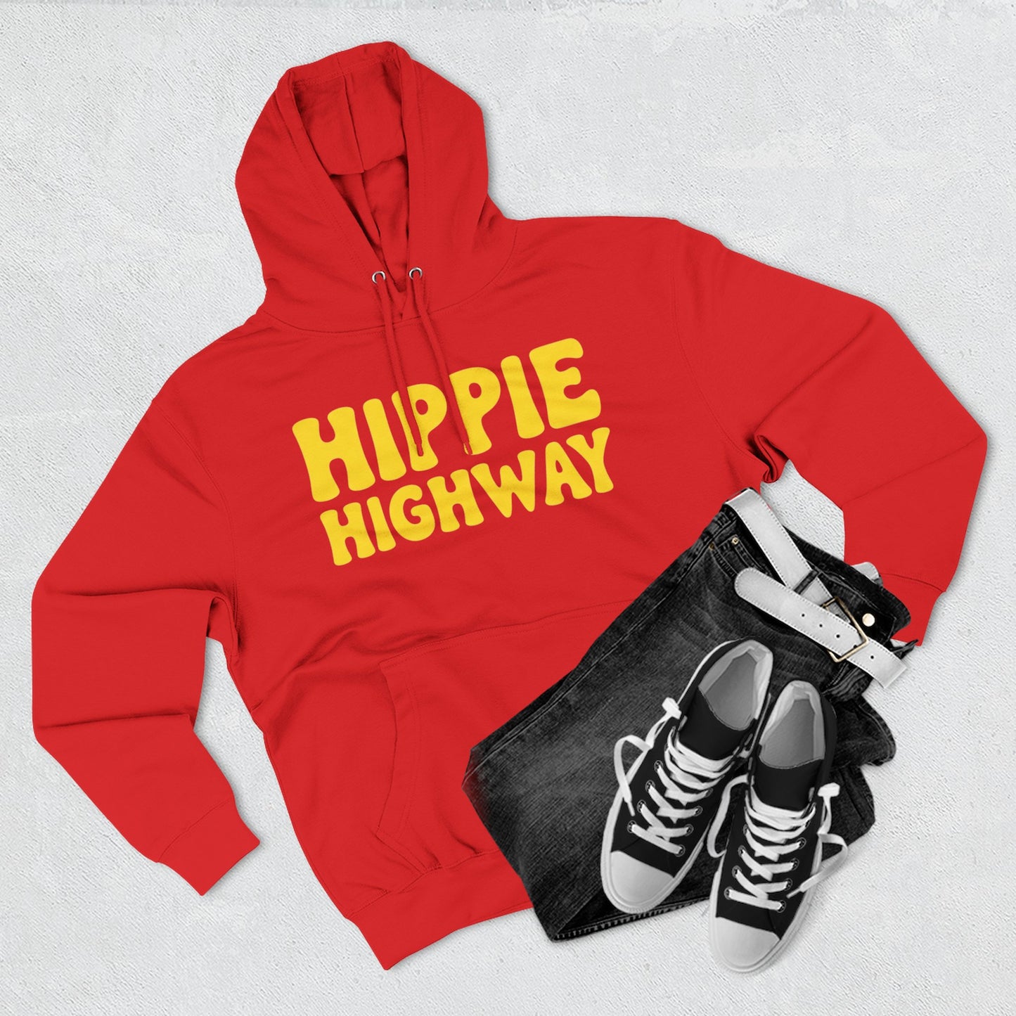 "Hippie Highway" Big Script Fleece Hoodie