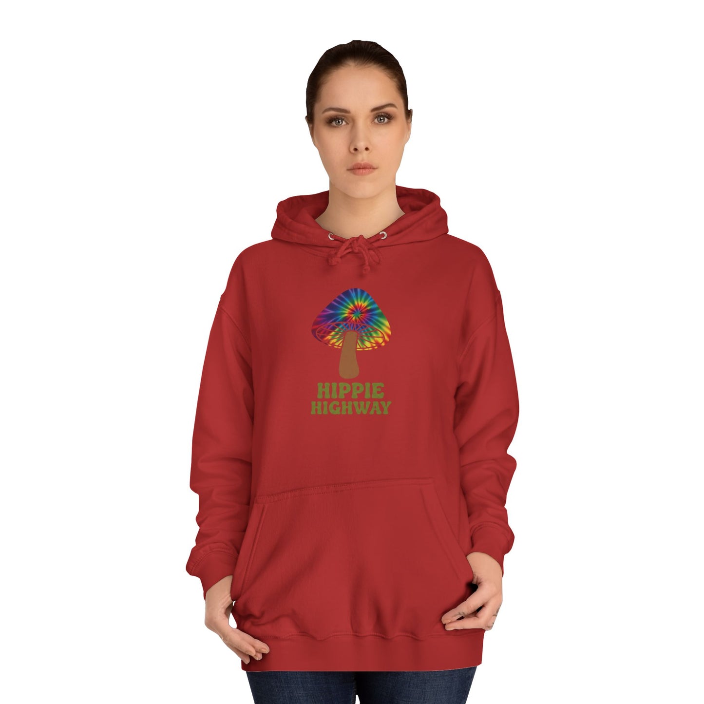 "Hippie Highway" Hippie Mushroom College Hoodie