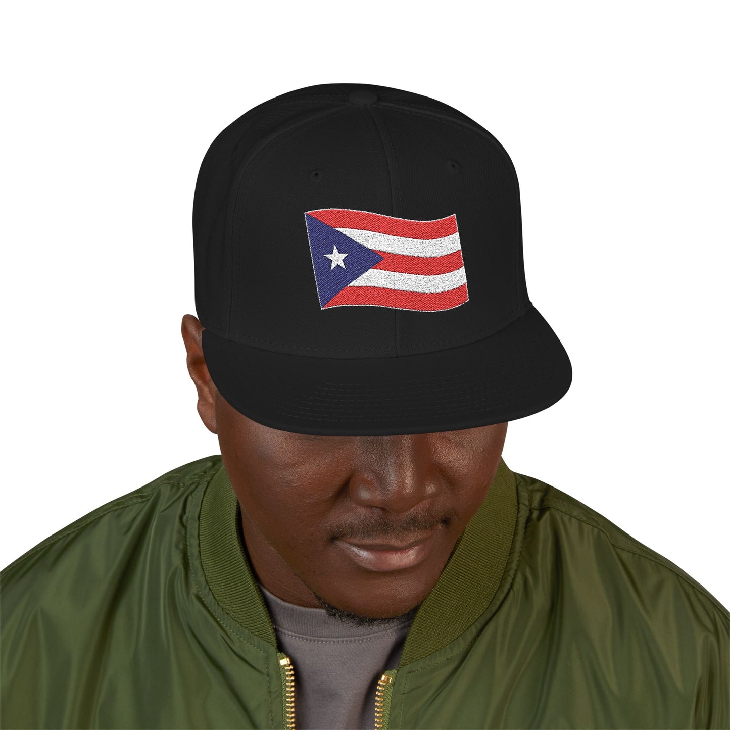 Black Puerto Rican Flag Snapback
