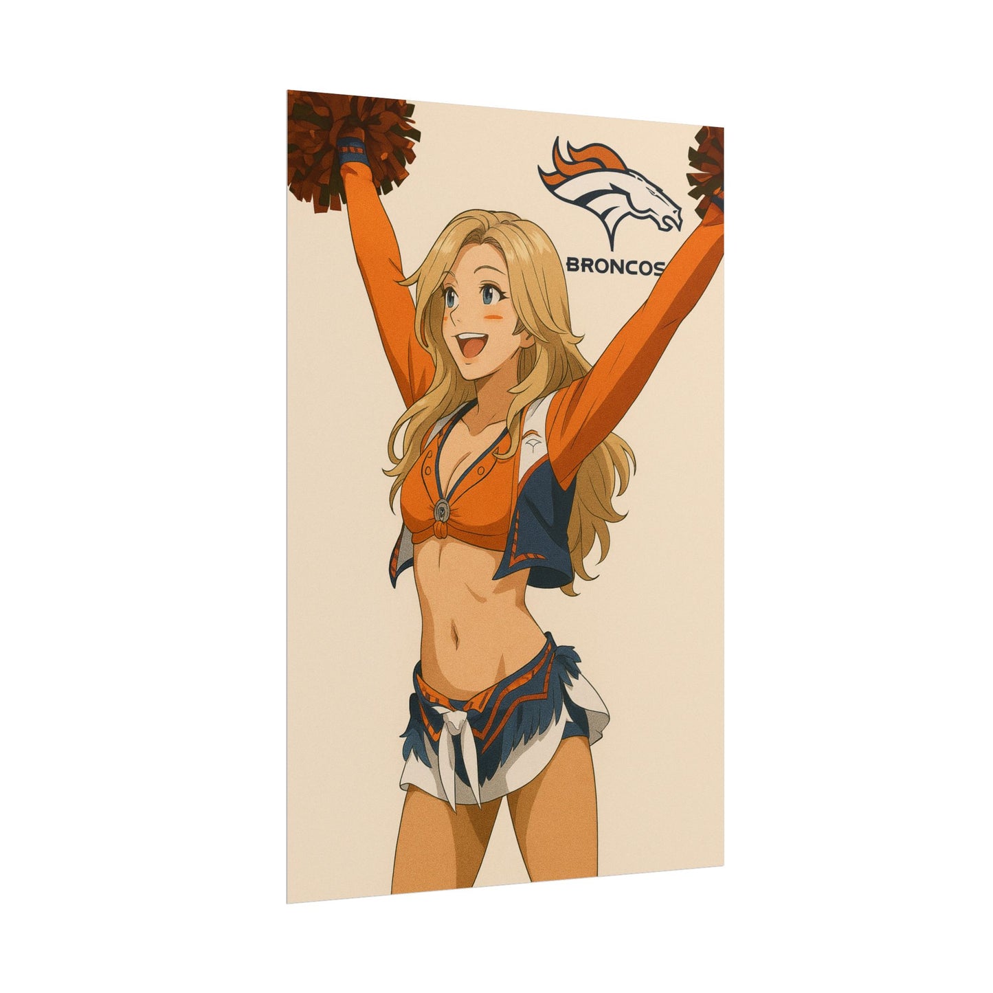 Loco Fits Anime Girls 'Broncos Cheerleader 1' Poster
