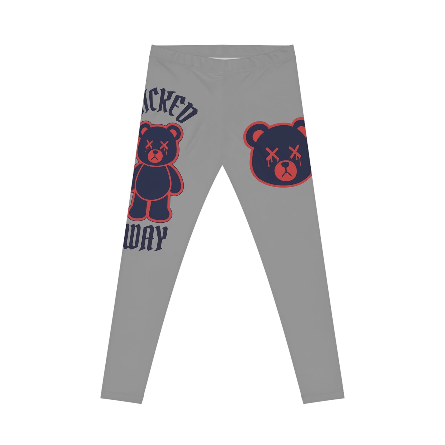 "Wicked Way" Deady Bears Grey, Red & Blue Women's Casual Leggings