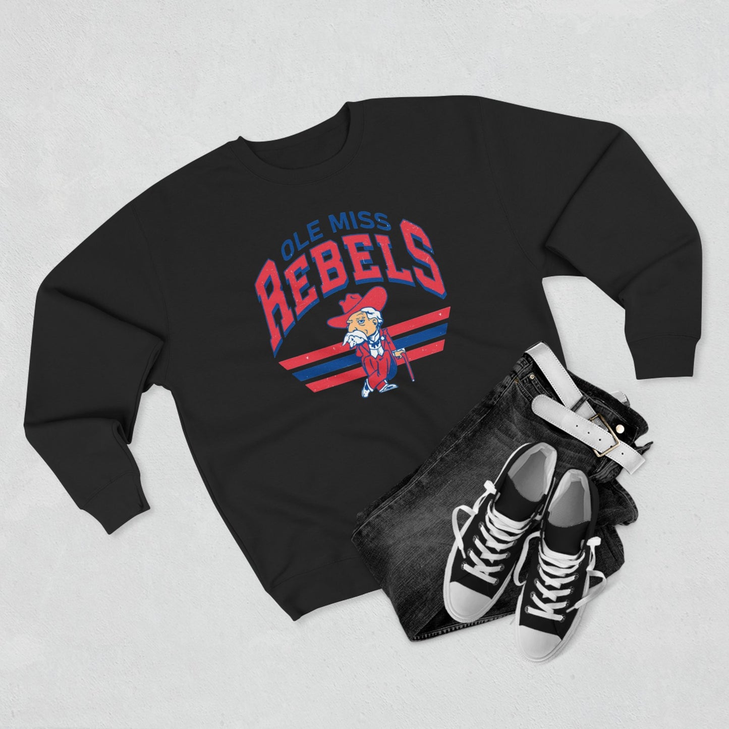 'Ole Miss Rebels Colonel Reb' Cotton Crewneck Sweatshirt