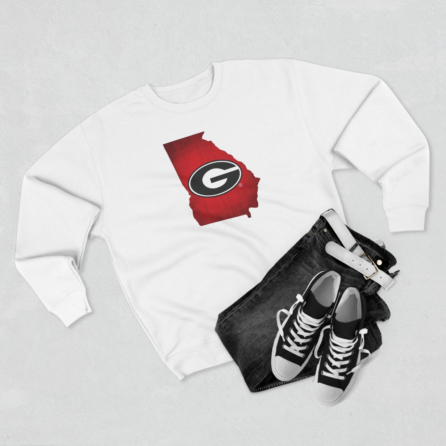 'Georgia Bulldogs State of Georgia' Cotton Crewneck Sweatshirt