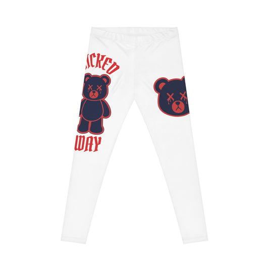 "Wicked Way" Deady Bears Red, White & Blue Women's Casual Leggings