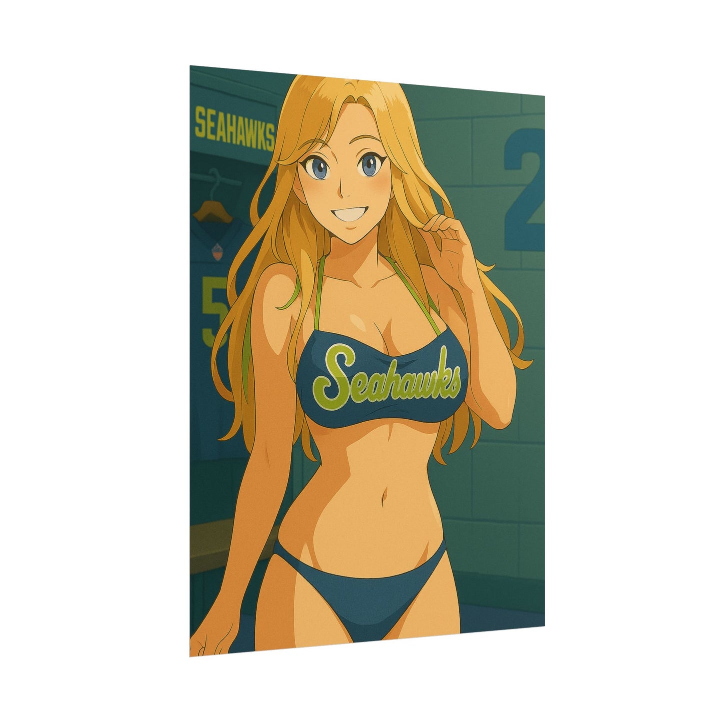 Loco Fits Anime Girls 'Seahawks Girl Swimsuit 1' Poster