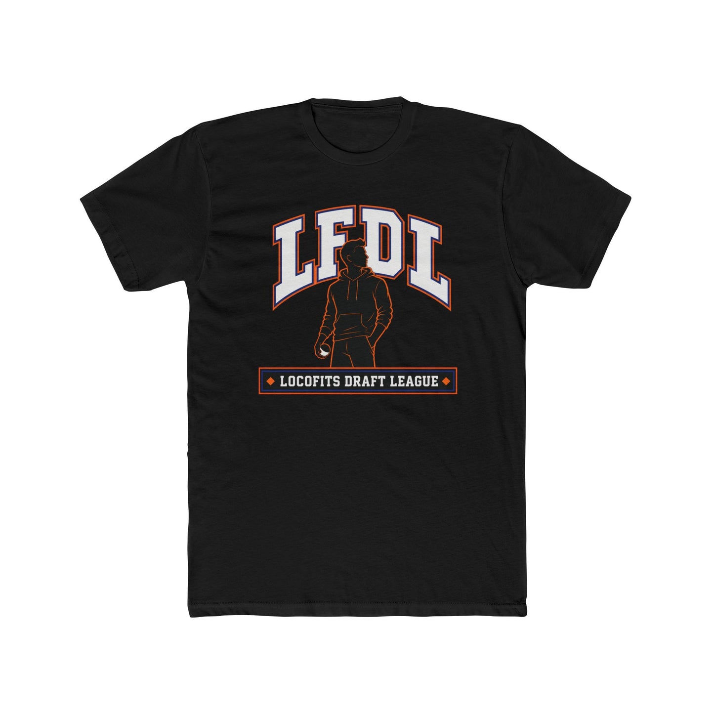 LocoFits Draft League AMS Portrait Silhouette Logo Cotton Crew Tee