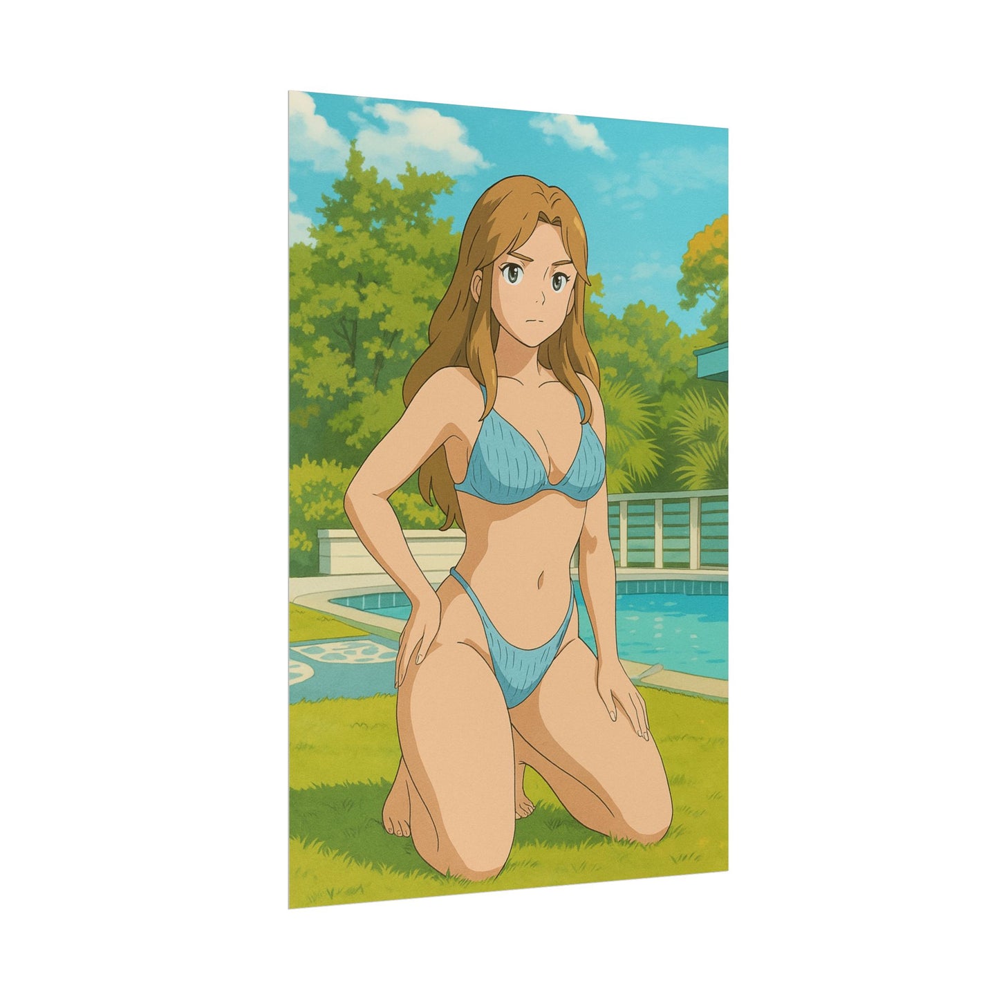 Loco Fits Anime Girls 'Serious Pool Day' Poster