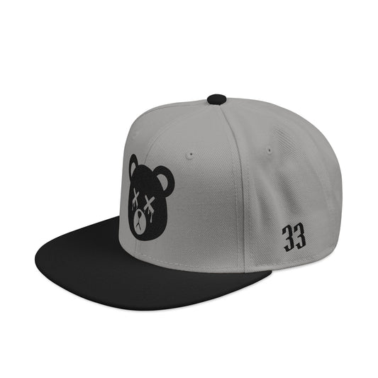 Grey & Black "Wicked Way" #33 Dead Bear Head Solo Snapback