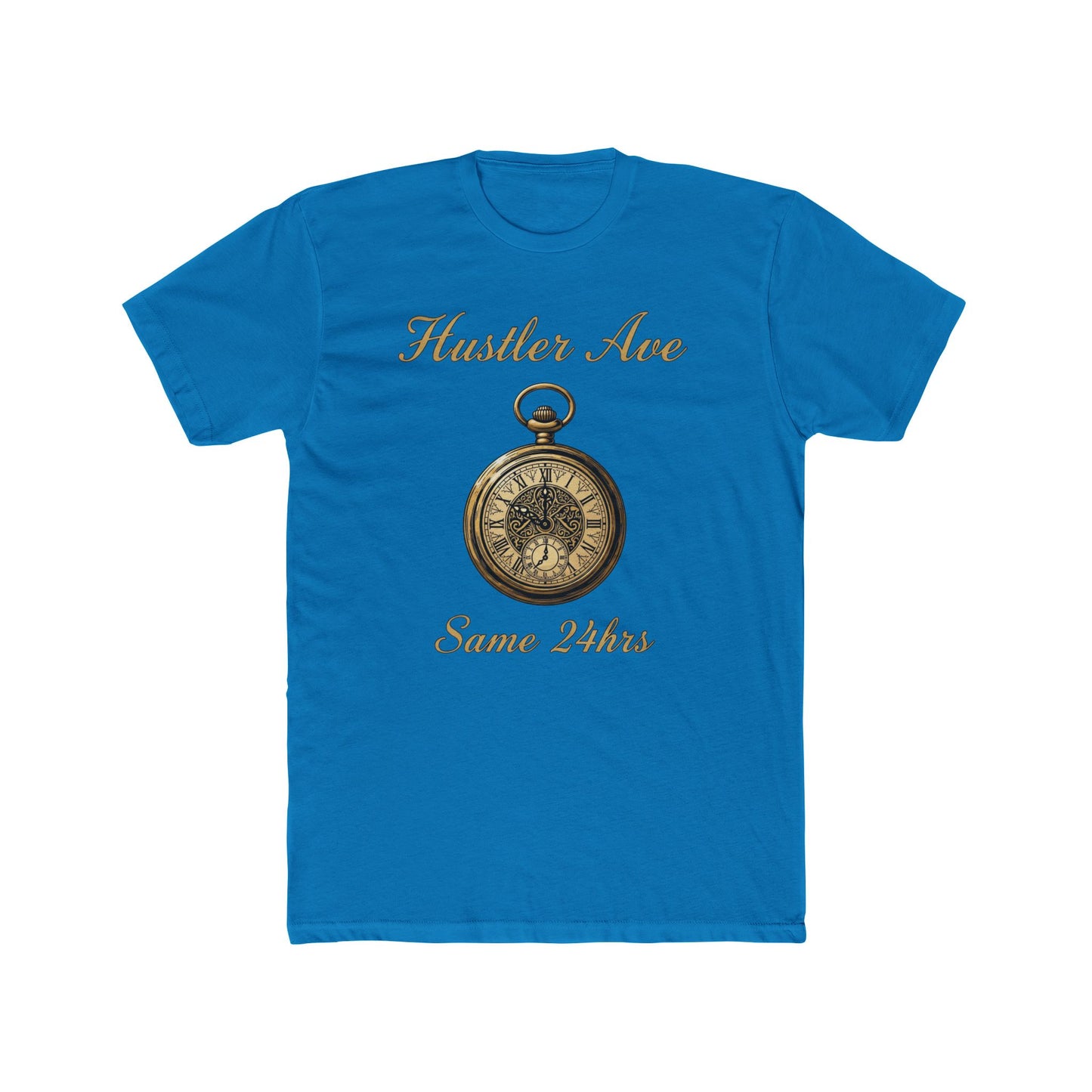 "Hustler Ave" Same 24Hrs Pocket Watch Cotton Crew Tee